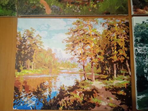 Фотографии готовых работ картин по номерам и алмазной мозаики