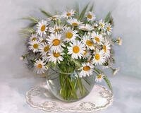 Без бренда «Букет ромашек с колосками в круглой вазе_» в Калуге