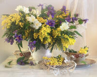 Без бренда «Натюрморт из мимоз и колокольчиков» в Калуге