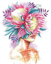 Без бренда «Портрет девушка с оригинальными цветами на голове» в Калуге