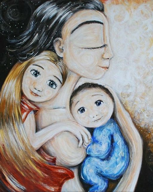 Алмазная мозаика 40x50 Милое изображение мамы с детьми