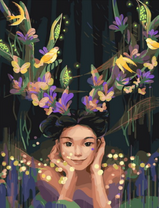 Без бренда «Темноглазая девчонка с цветами и птицами в волосах» в Калуге в интернет-магазине  Без бренда «Темноглазая девчонка с цветами и птицами в волосах» в Калуге