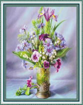 Букетик анютиных глазок и полевых цветов