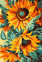 Красочные подсолнухи