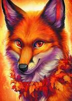 Без бренда «Хитрая лиса с осенним венком» в Калуге в интернет-магазине  Без бренда «Хитрая лиса с осенним венком» в Калуге