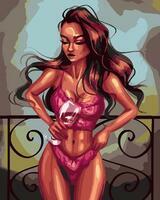 Без бренда «Девушка в нижнем белье с бокалом вина» в Калуге в интернет-магазине  Без бренда «Девушка в нижнем белье с бокалом вина» в Калуге